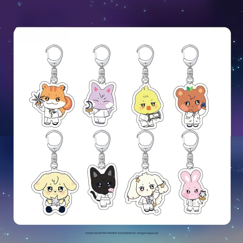 Women Accessories Images - Schattige cartoon dieren afbeelding acryl sleutelhanger