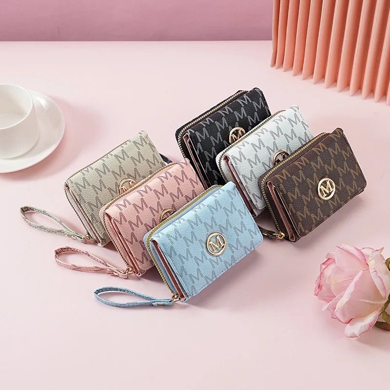 Women Accessories Bag - Portemonnee met drievoudige rits en letterpatroon,