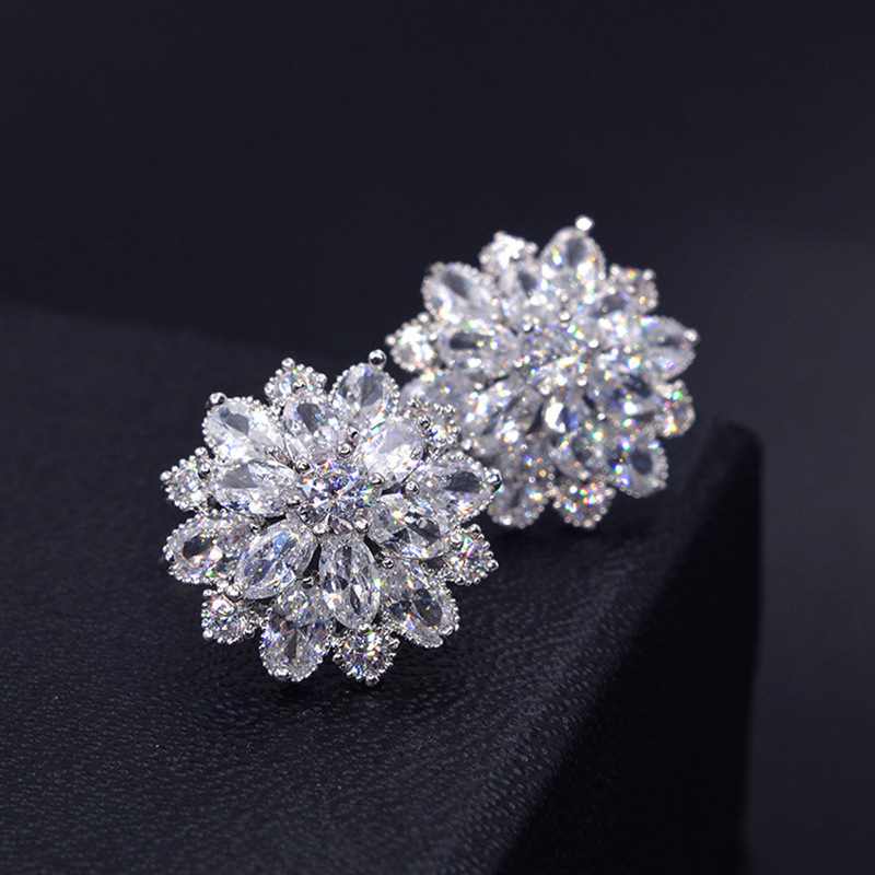 Statement Earrings Oversized - Grote Bloem Lab Diamant Stud Oorbellen