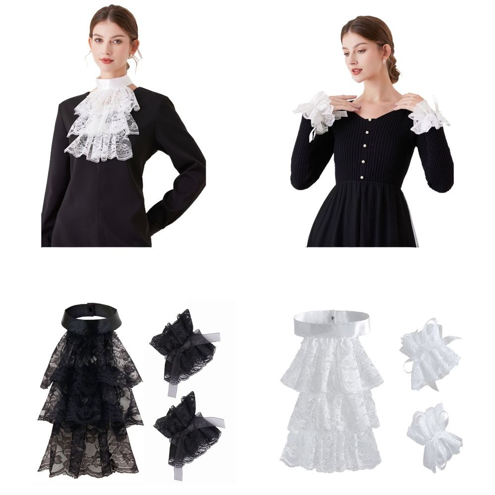 Women'S Victorian Accessories - Mode Victoriaanse kant jabotkraag, afneembaar, effen