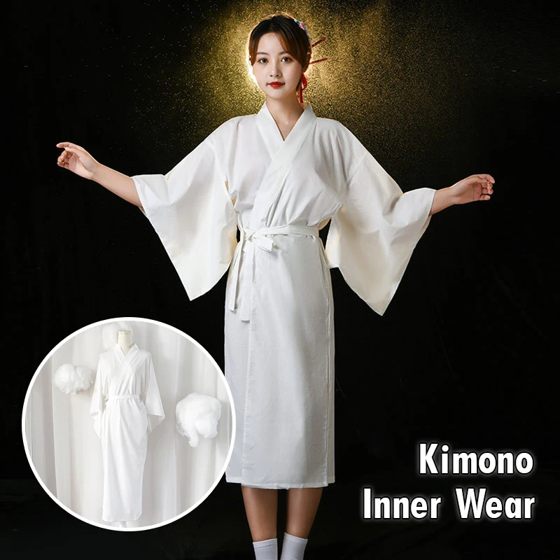 Women'S Kimono Accessories - Witte traditionele Japanse kimono met riem,