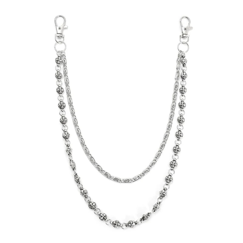 Women'S Jeans Accessories Chain - NEWTrendy hiphop dubbellaagse jeansketting met sleutelhanger,