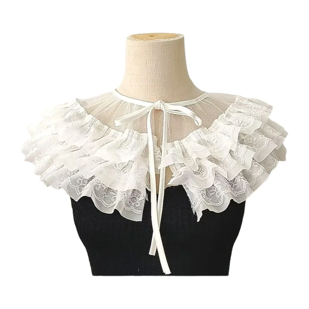 Women'S Victorian Accessories - Vrouwen Victoriaanse Kant Verstoorde Jabot Nep