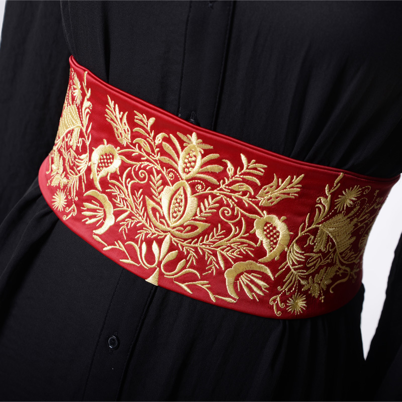 Vintage borduurstof brede riem - Women'S Kimono Accessories recensie en prijs