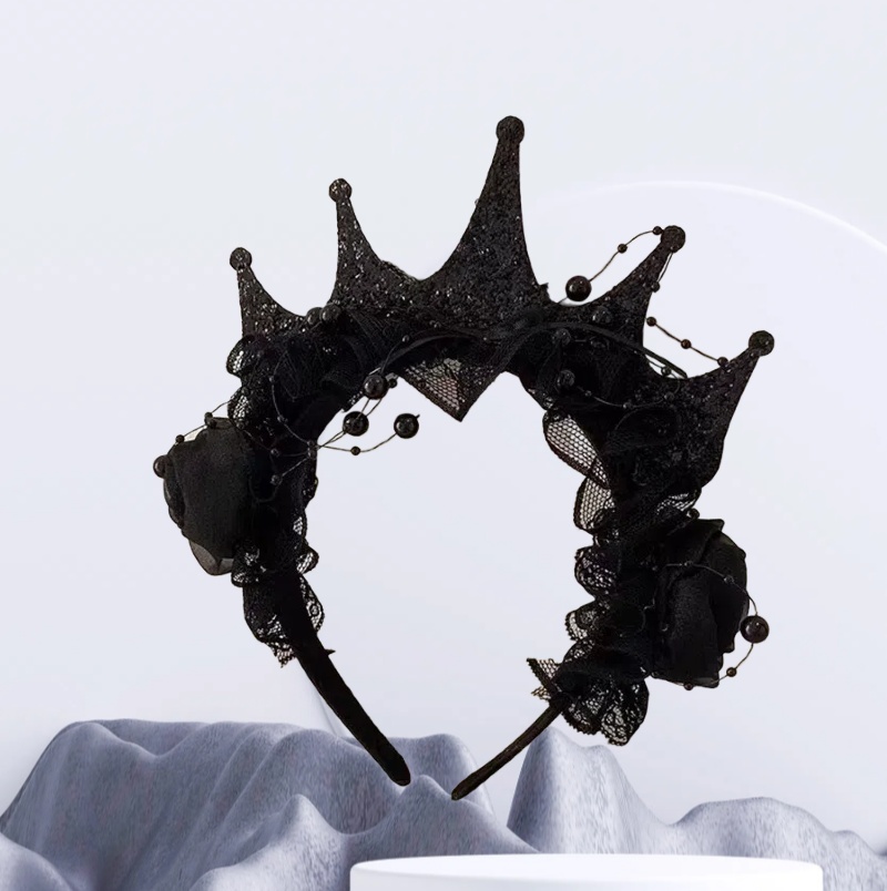 Gothic Black Rose Lace Crown H - Women'S Victorian Accessories recensie en prijs