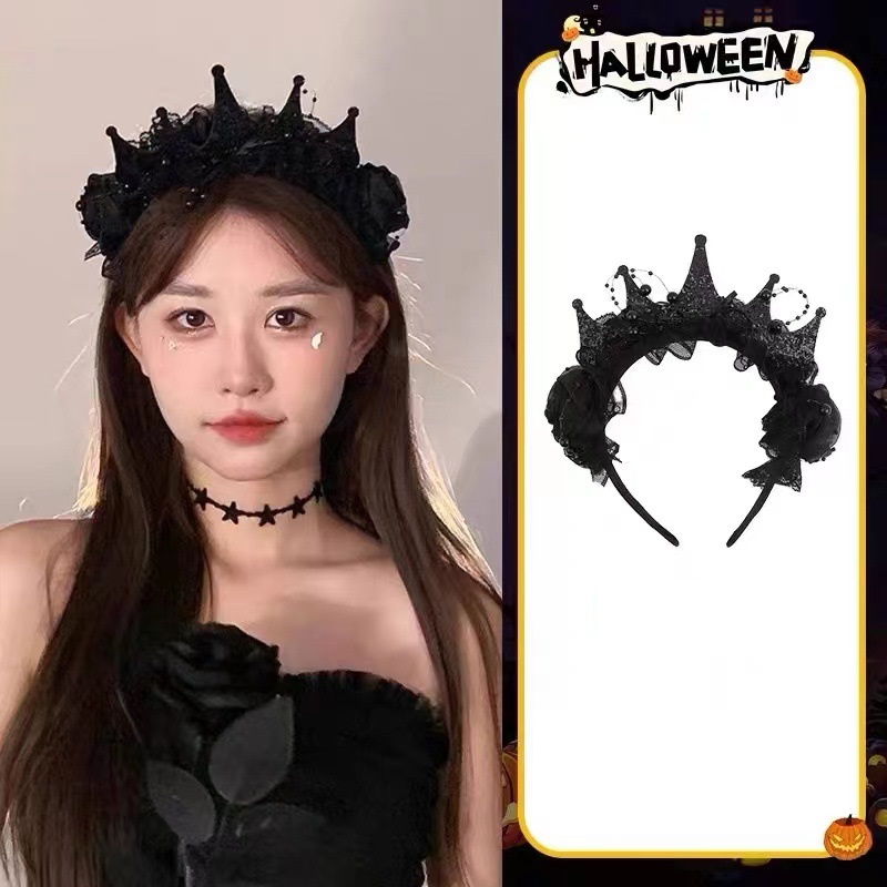 Gothic Black Rose Lace Crown H - Women'S Victorian Accessories recensie en prijs