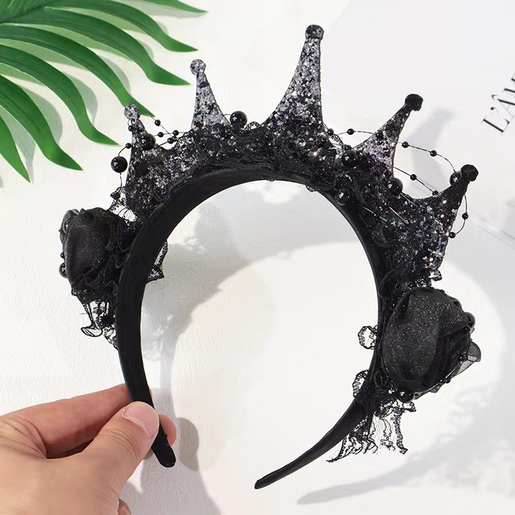 Gothic Black Rose Lace Crown H - Women'S Victorian Accessories recensie en prijs